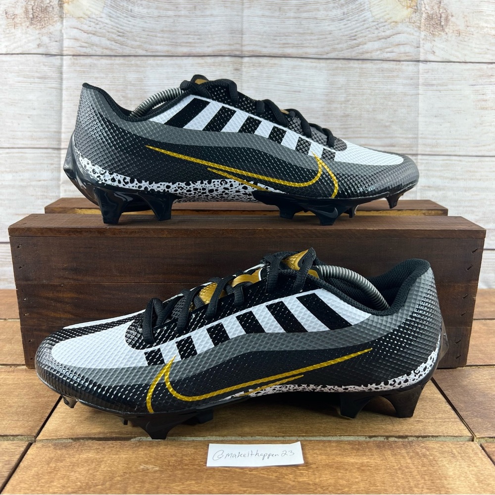 Nike Vapor Edge Speed 360 Black Metallic Gold Football Cleats